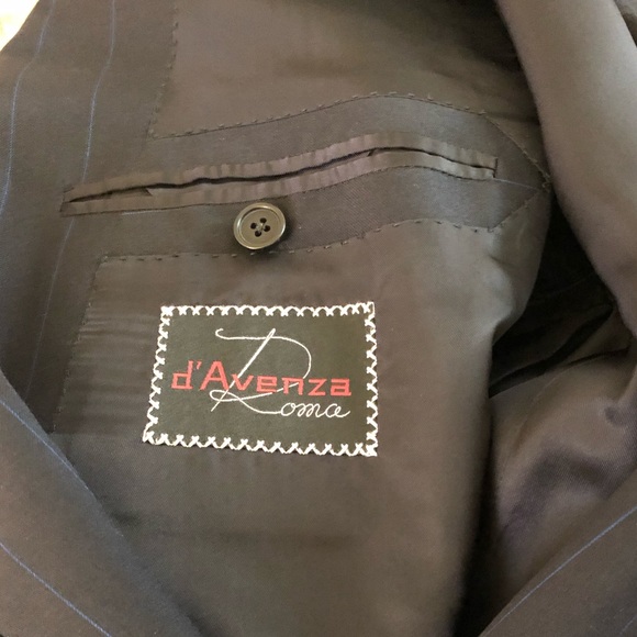 D'Avenza Roma Black with Blue Stripe Wool Blazer - Picture 5 of 11